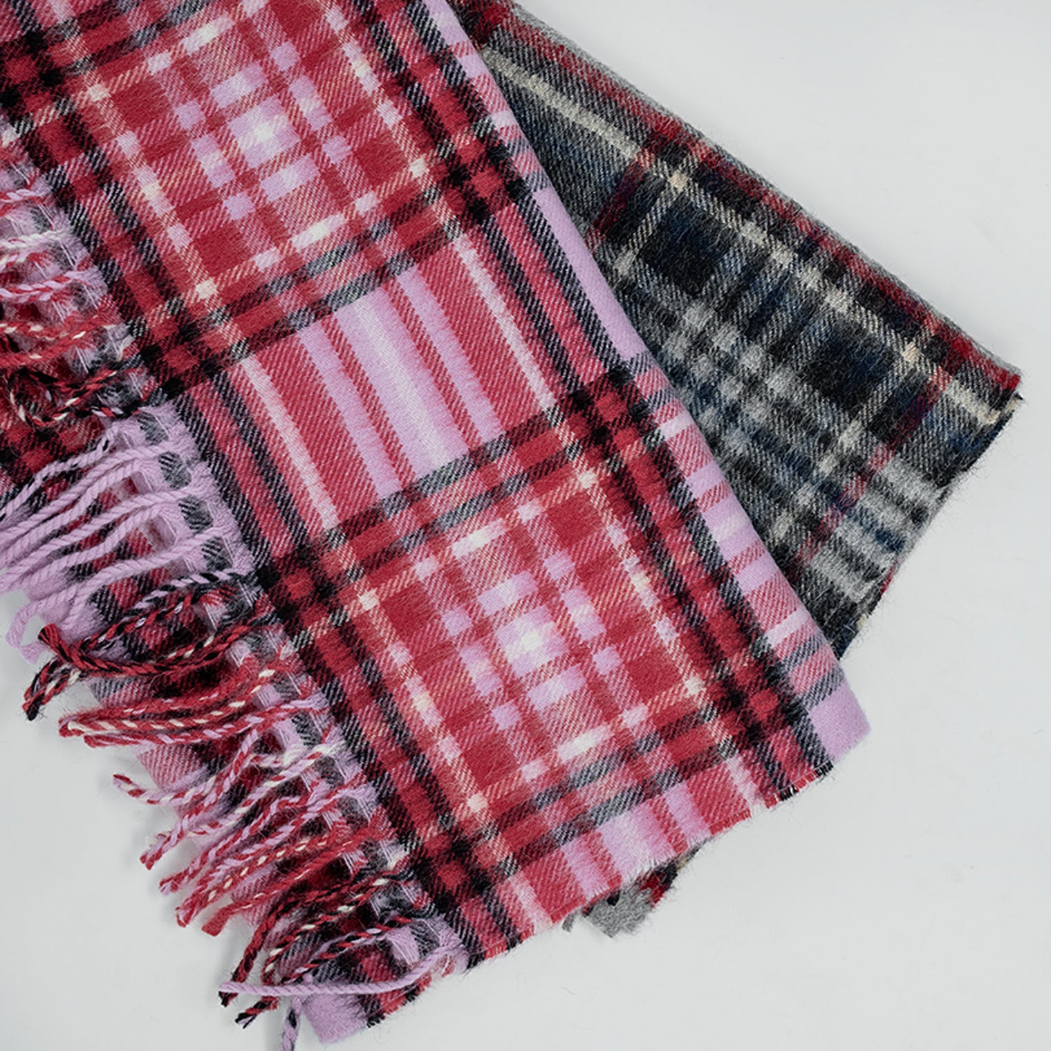 Plaid Baby Alpaca Scarf