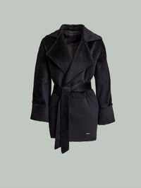 Yupiter Baby Suri Alpaca Wrap Coat Black