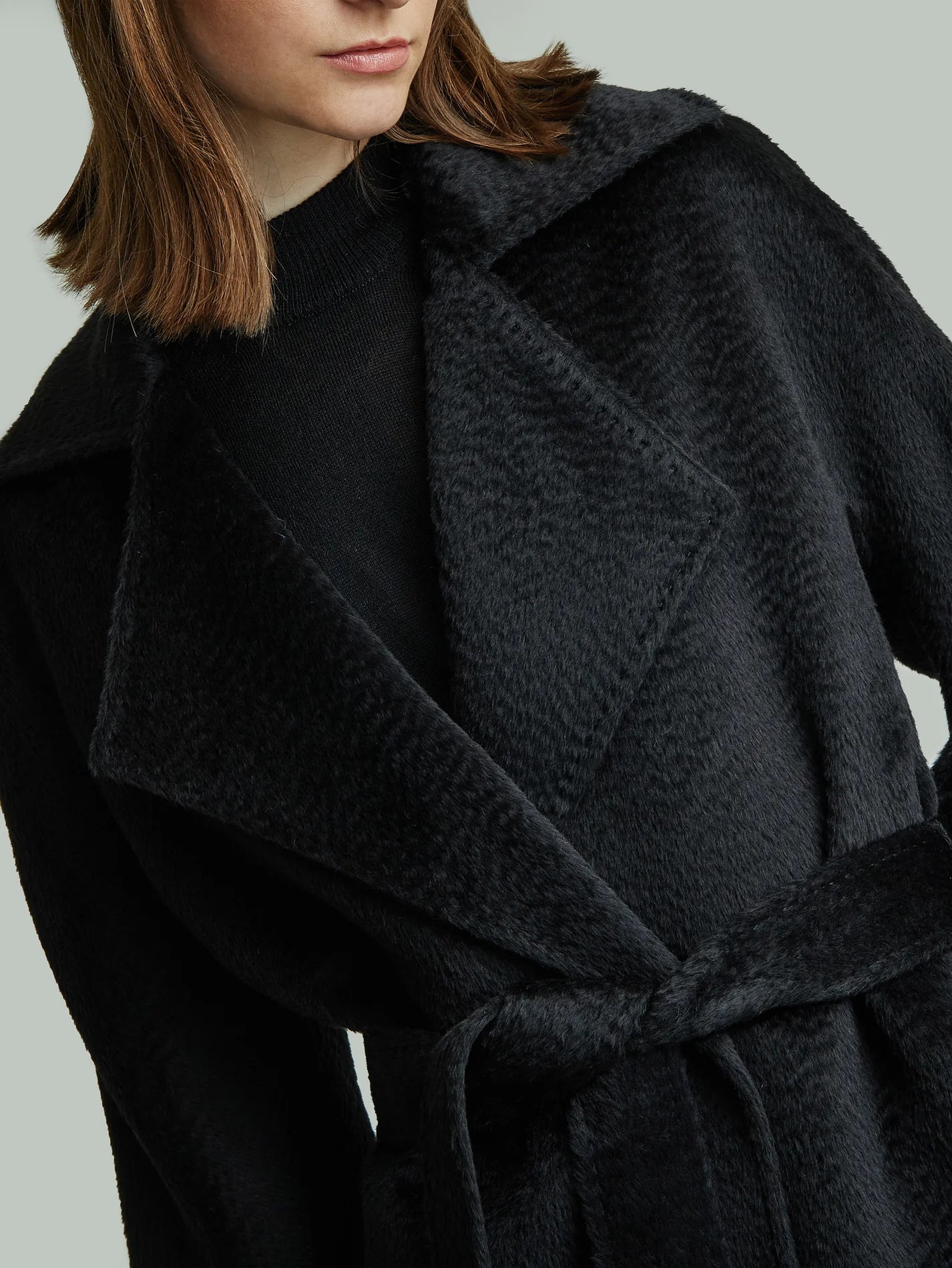 Yupiter Baby Suri Alpaca Wrap Coat Black