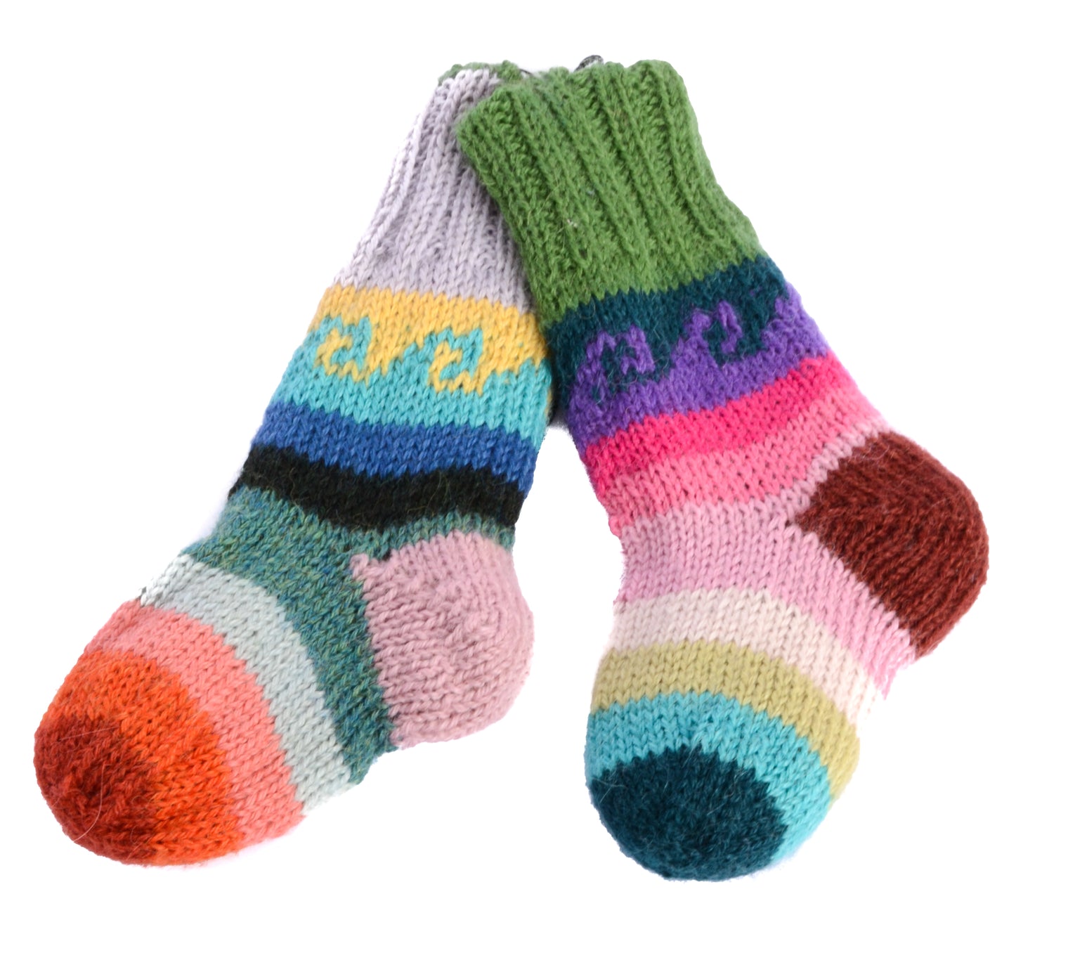 Hand Knit Kid's Reversible Socks
