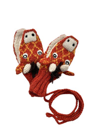 Giraffe Hand Knit Alpaca Mittens