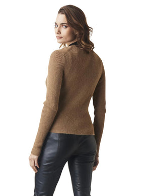 Alpaca Ribbed Cardigan Sweater