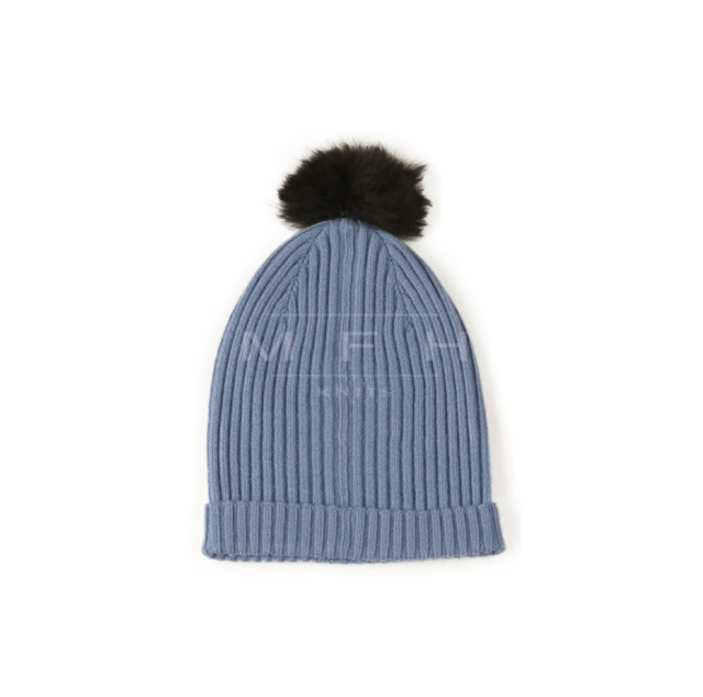 Pompom Solid Coloured Beanie