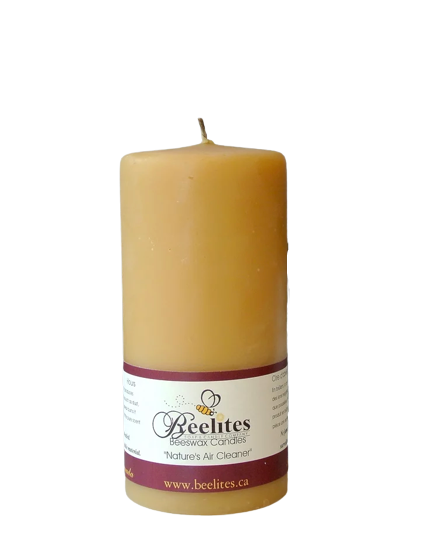 Smooth Pillar Natural Beeswax Candle 3.5" x 9"