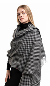Pied De Poule Alpaca Scarf